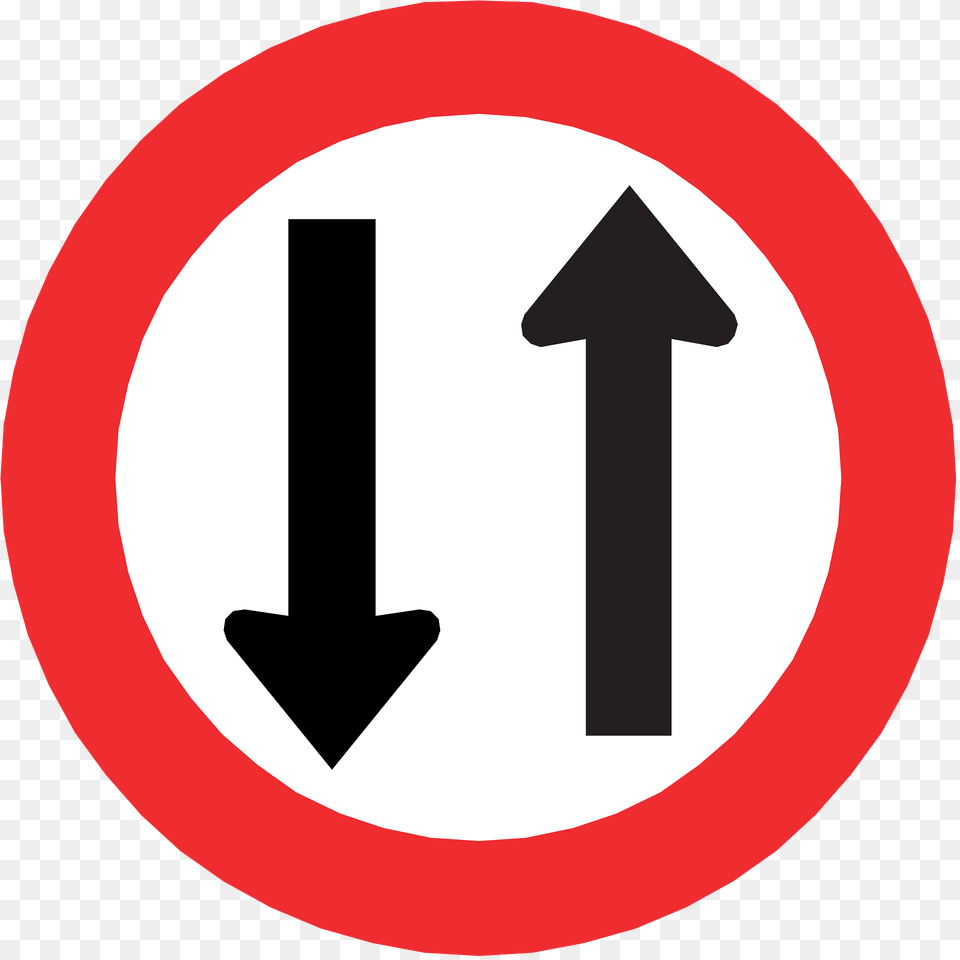 Two Waytraffic Sign In Chile Clipart, Symbol, Road Sign, Ammunition, Grenade Free Png