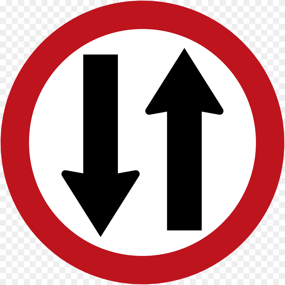 Two Waytraffic Sign In Colombia Clipart, Symbol, Road Sign Free Png