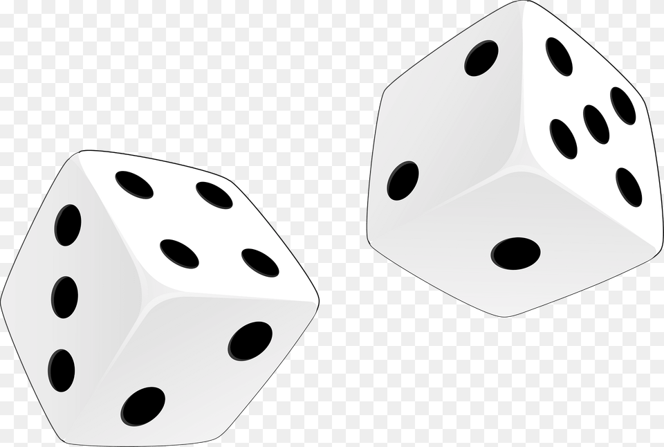 Two White Dice With Black Spots Clipart, Game Free Png Download