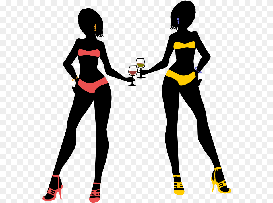Two Wine Ladies Lady Drinking Wine Cartoon Transparent, Text Png