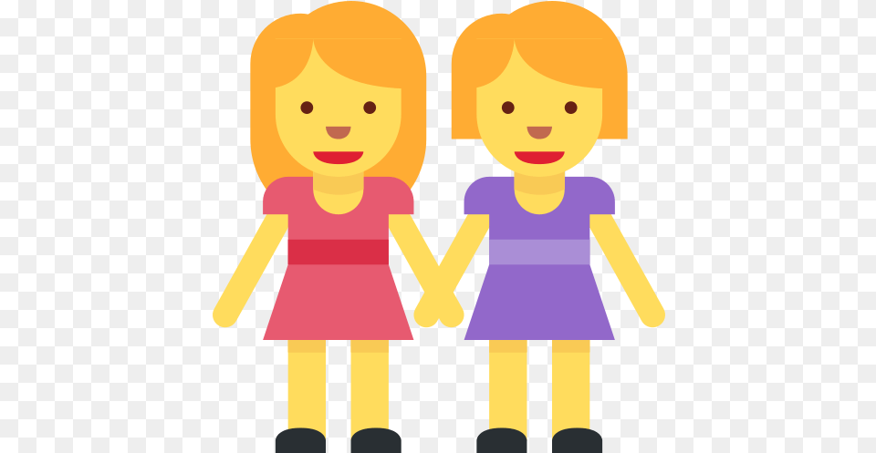 Two Women Holding Hands Emoji Meaning Sticker Whatsapp Amigas, Baby, Person, Face, Head Png Image