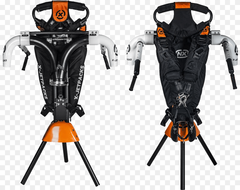Two X Jetpack Nx Gear In Black With Orange Details Buoyancy Compensator, Tripod, Adult, Male, Man Free Transparent Png