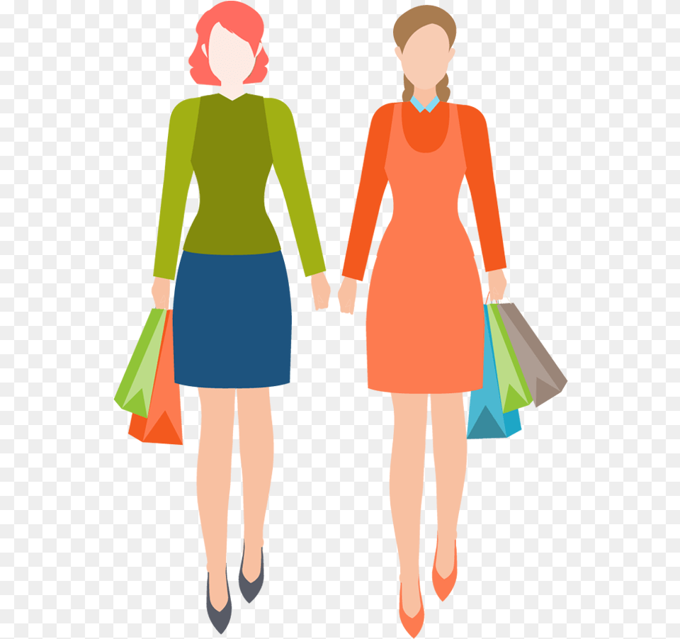 Two Young Woman Shopping Together Two Woman Shopping Clipart, Sleeve, Clothing, Person, Long Sleeve Free Transparent Png