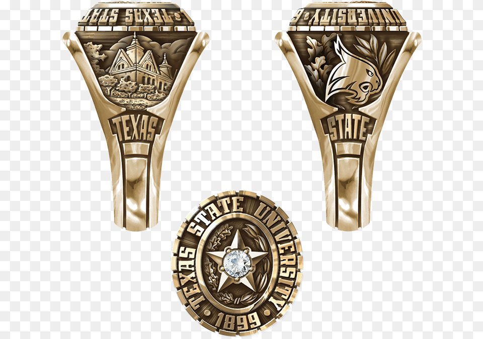 Txst Class Ring, Bronze, Accessories, Logo, Gold Free Transparent Png