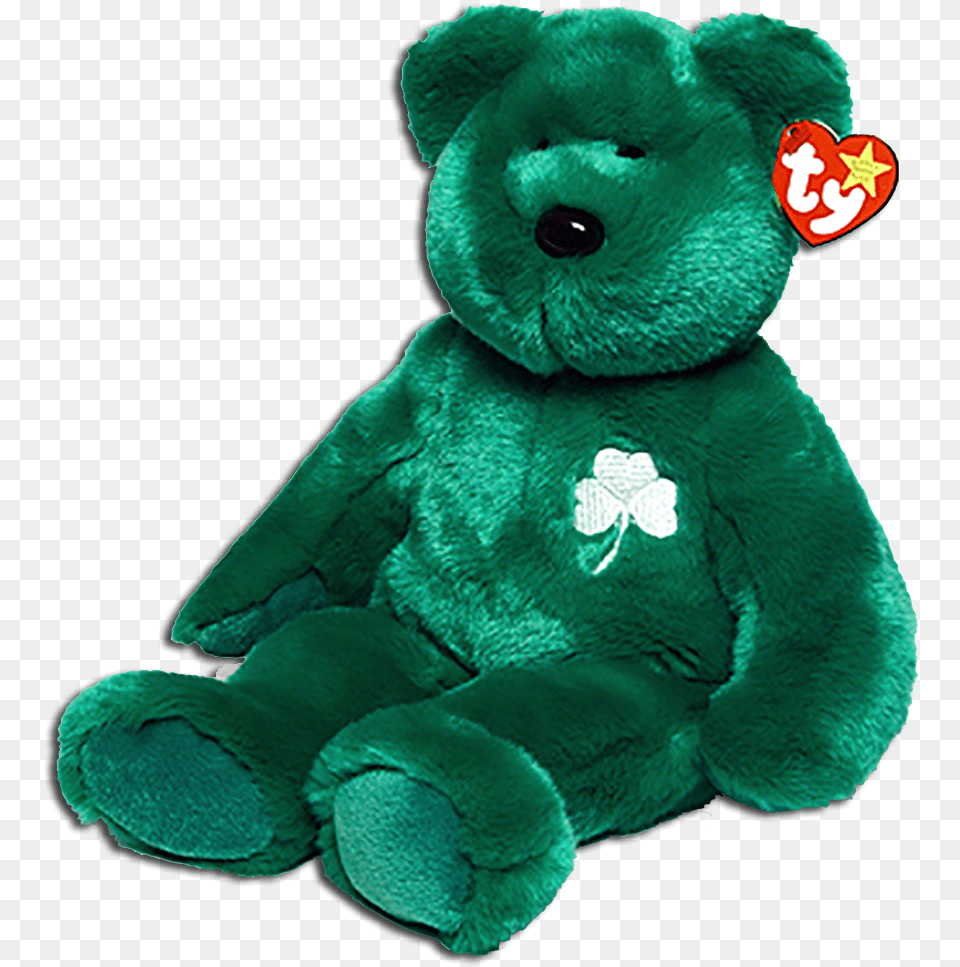 Ty Beanie Buddies Erin The Bear Teddy Bear Stuffed Transparent Green Teddy Bear, Plush, Toy, Teddy Bear Png