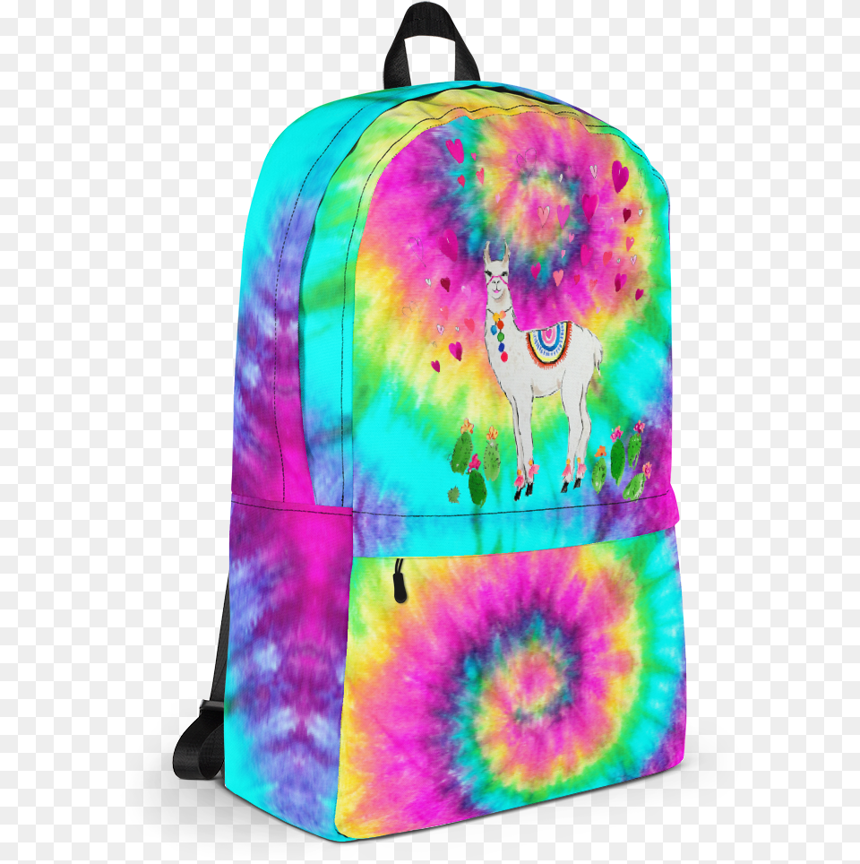 Tye Dye All Love Llama School Backpack Llama Backpacks, Bag Png Image