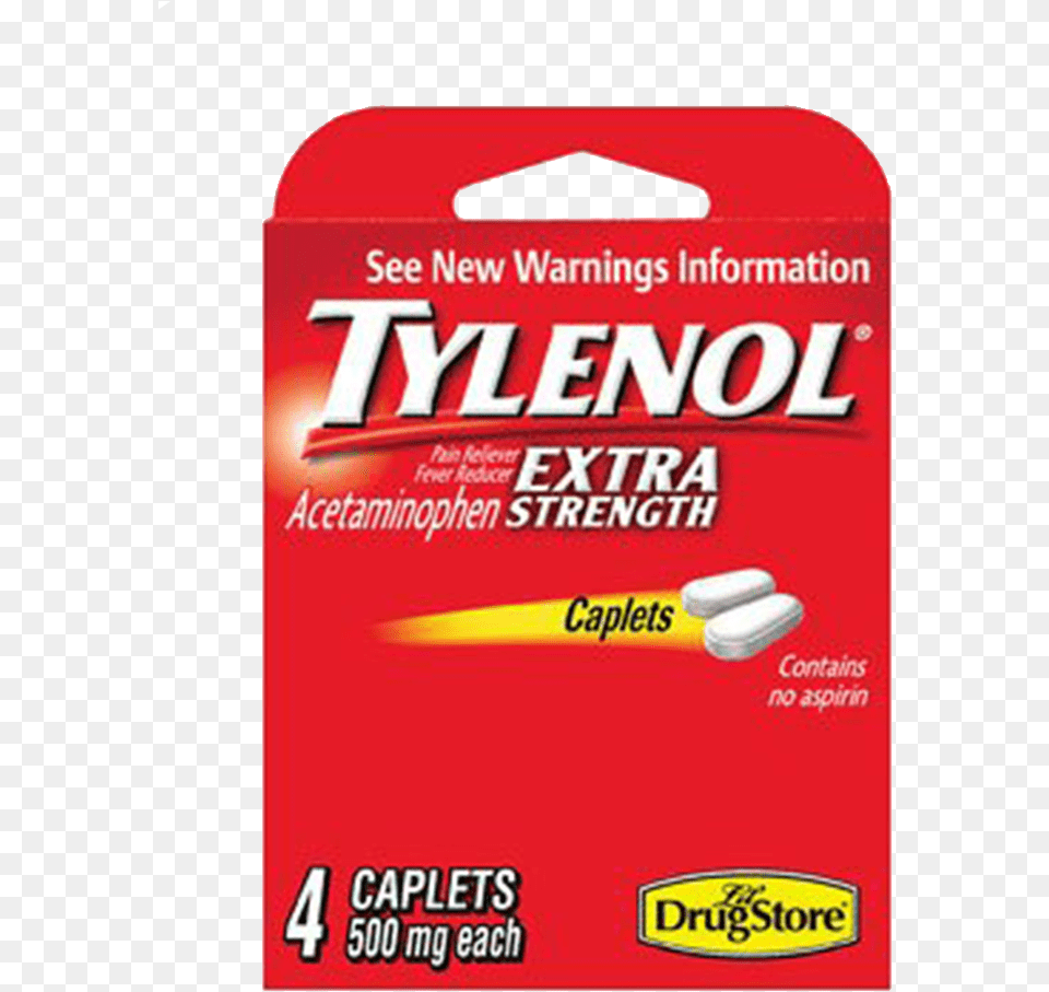 Tylenol Extra Strength 4 Caplets, Medication, Pill, Dynamite, Weapon Png Image
