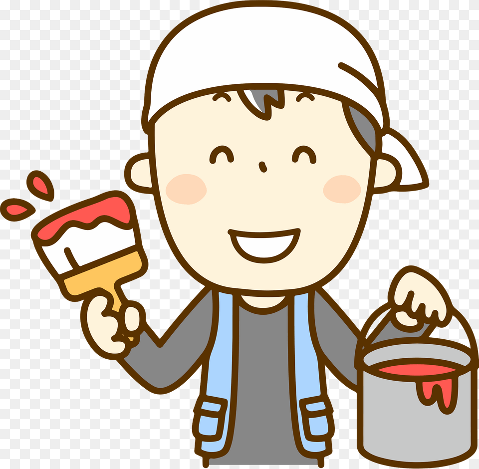 Tyler Carpenter Man Is Holding A Paint Can And Paintbrush Clipart, Face, Head, Person, Cream Free Png Download