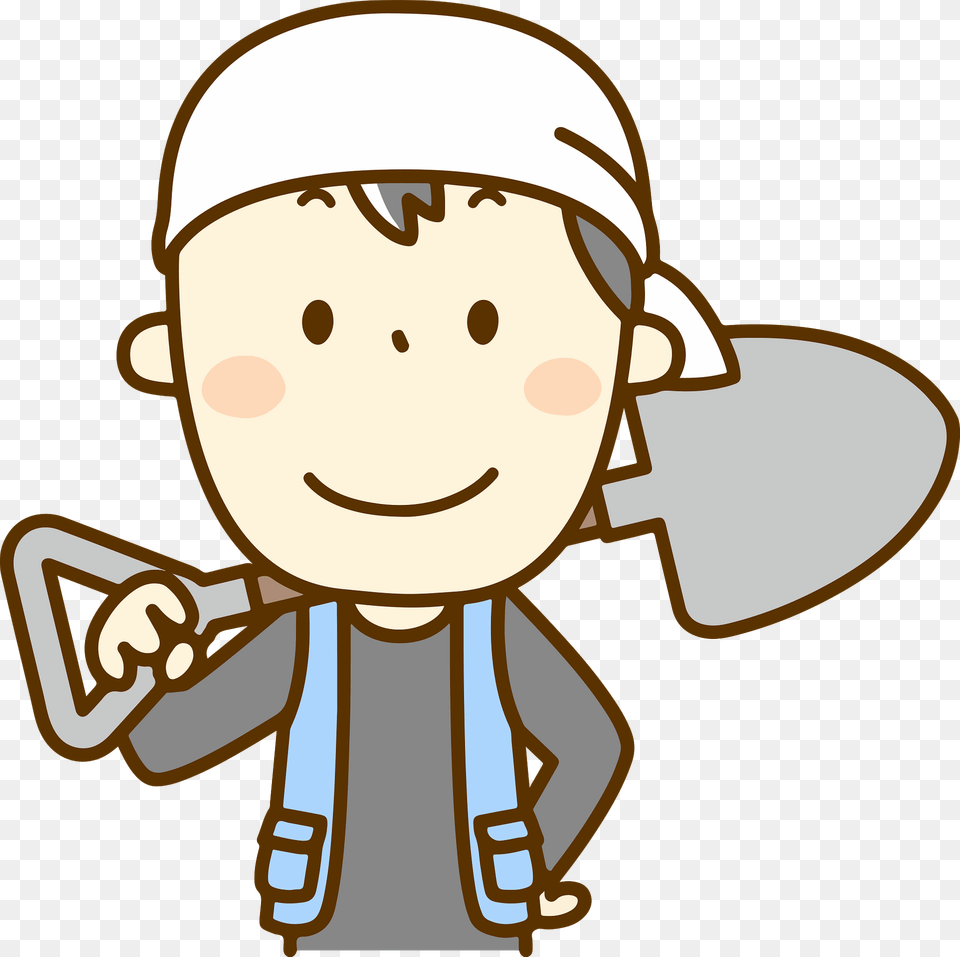 Tyler Carpenter Man Is Holding A Shovel Clipart, Baby, Face, Head, Person Free Transparent Png