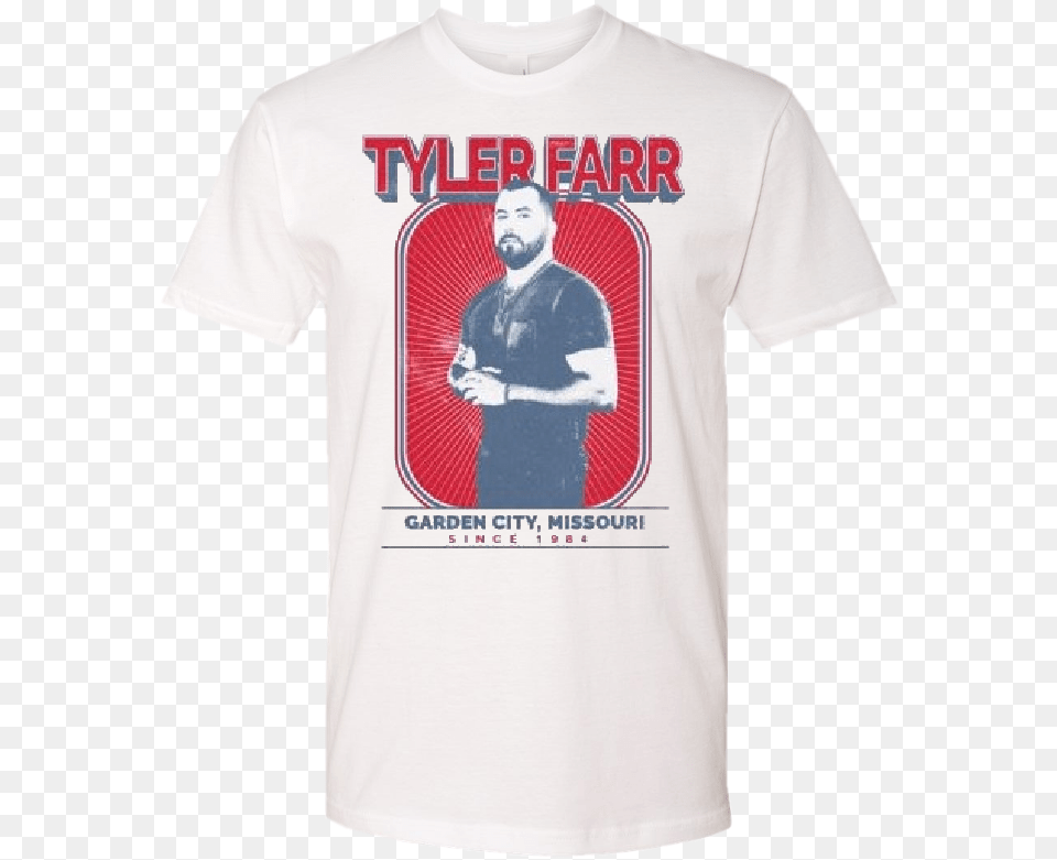 Tyler Farr White Photo Tee Active Shirt, Clothing, T-shirt, Adult, Male Png Image