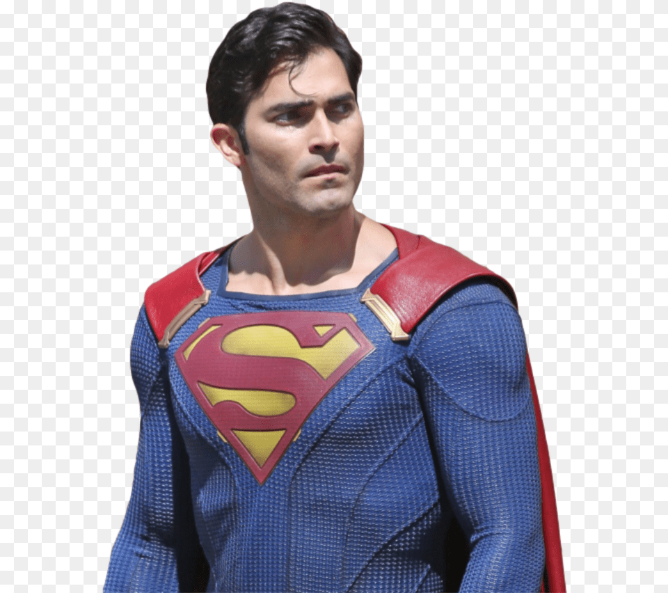 Tyler Hoechlin Em Supergirl, Cape, Clothing, Costume, Person Free Png Download