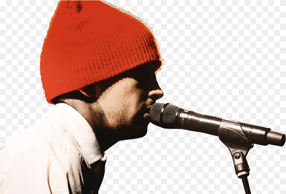 Tyler Joseph Singing, Solo Performance, Person, Cap, Clothing Png Image