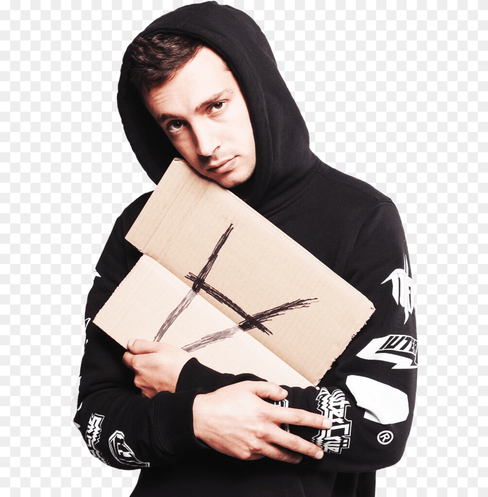 Tyler Joseph Top By Dlr D Josh Dun Holding A Sign, Adult, Sweatshirt, Sweater, Person Free Png Download