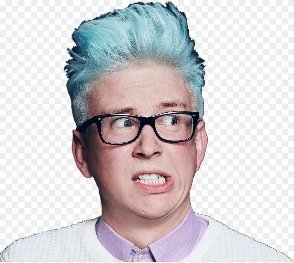 Tyler Oakley Blue Hair, Accessories, Portrait, Photography, Person Png Image