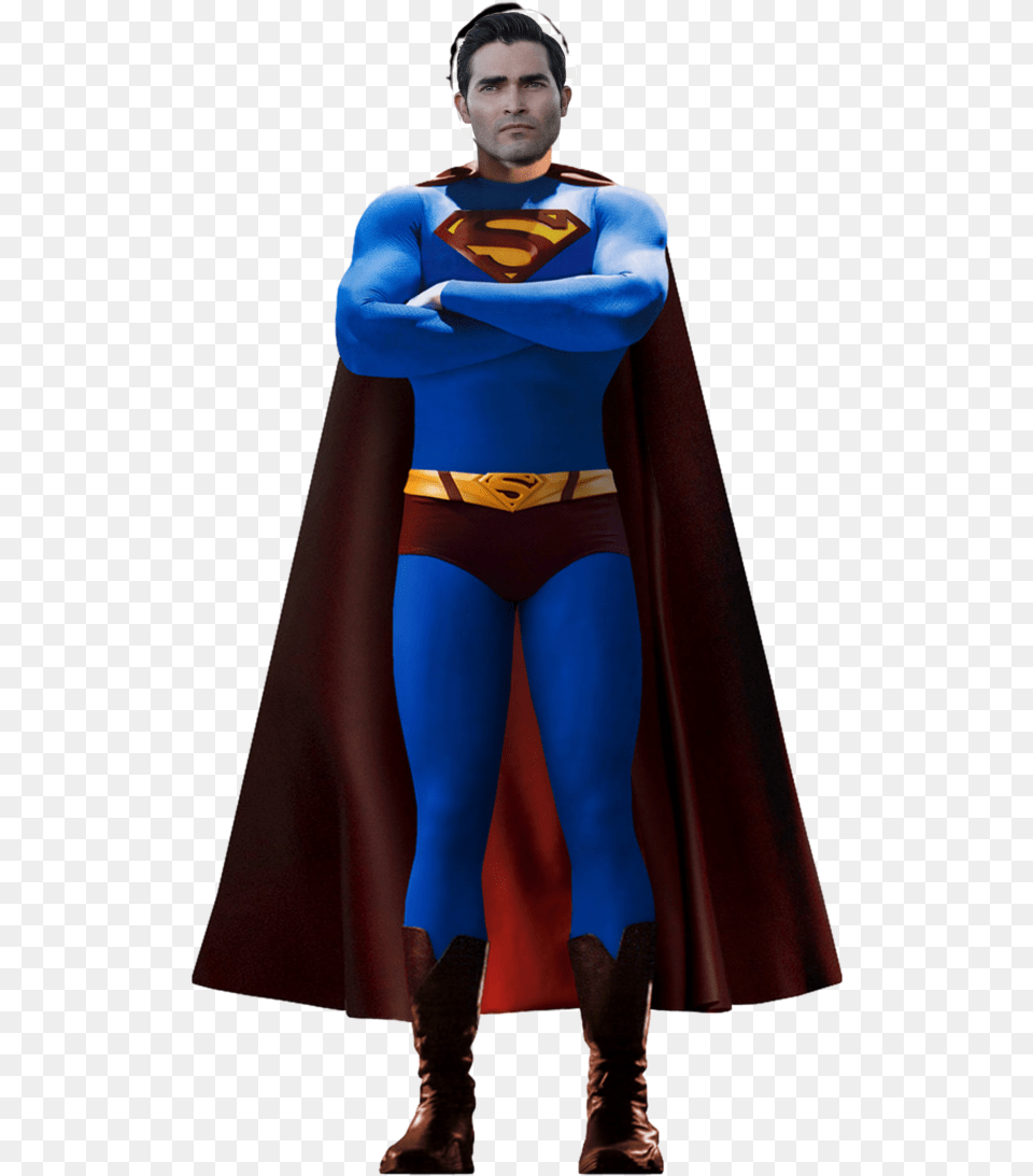 Tylerhoechlin Sticker Tom Welling Superman Transparent, Cape, Clothing, Costume, Sleeve Free Png