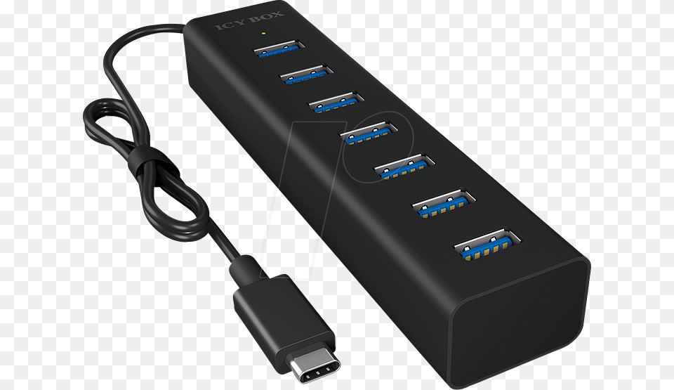 Type C 7 Port Hub Usb Type A Icybox Ib Hub1700 C3 Usb 30 Hub Type C, Adapter, Electronics, Hardware Png