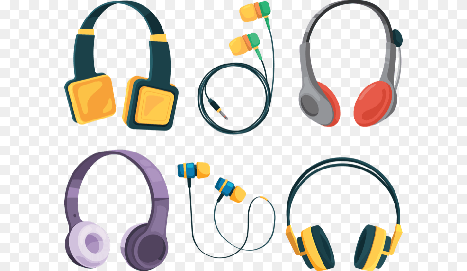 Type Headphones Different Types Of Headphones, Electronics, Device, Grass, Lawn Free Png Download
