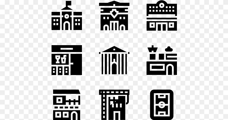 Types Of Houses Clipart Black And White, Gray Png