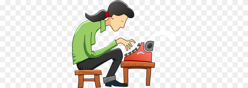 Typewriter Person, Reading, Adult, Male Png Image