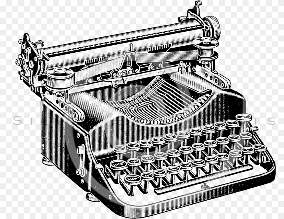 Typewriter Download Typewriter In Industrial Age, Coil, Spiral, Electronics, Headphones Png