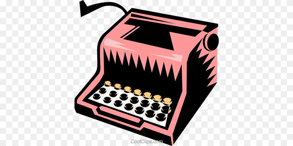 Typewriter Royalty Vector Clip Art Illustration, Computer Hardware, Electronics, Hardware, Smoke Pipe Png