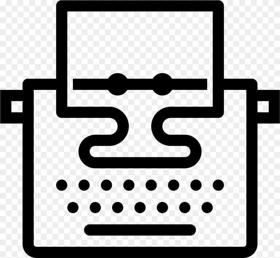 Typewriter With Paper Icon Icon Vector Blog, Gray Png Image