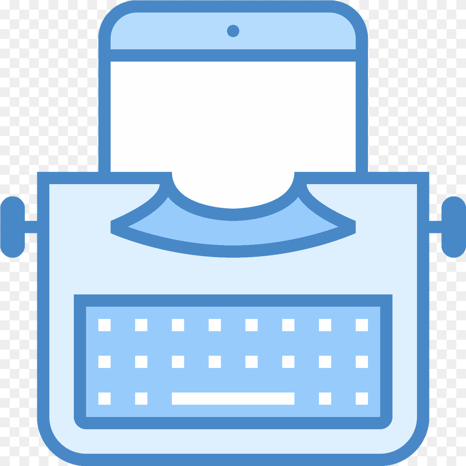 Typewriter With Tablet Icon Blue Typewriter Icon, Text, Calendar Free Transparent Png