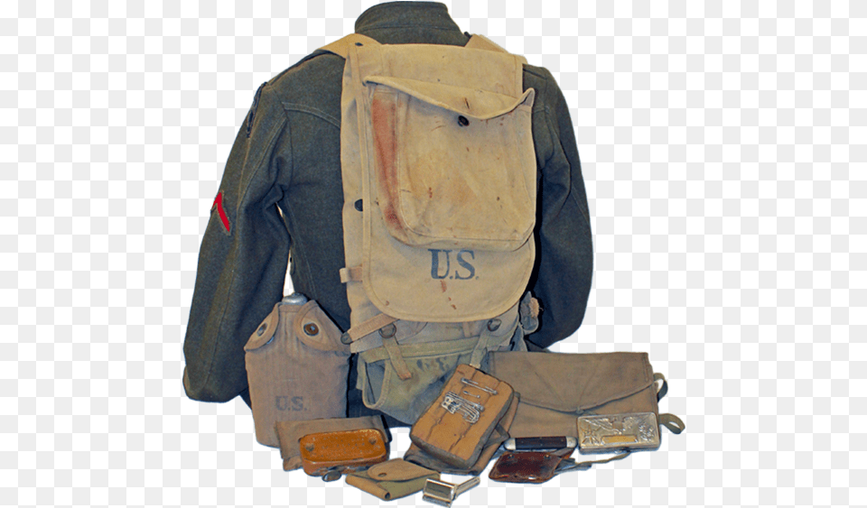 Typical Wwi Soldier39s Kit Messenger Bag, Clothing, Vest, Coat, Jacket Free Transparent Png