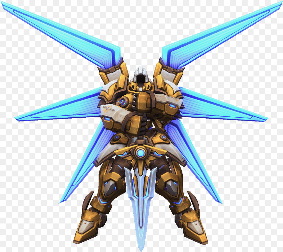 Tyrael Mecha Skin Heroes Of The Storm Mecha Tyrael, Emblem, Symbol, Aircraft, Airplane Free Png Download