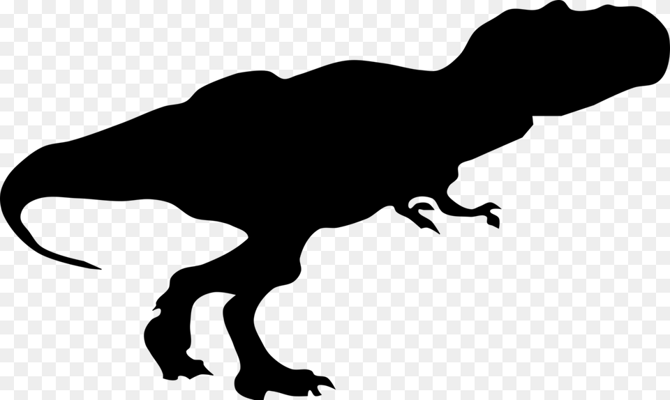 Tyrannosaurus Dinosaur Silhouette Animal, Gray Free Png Download