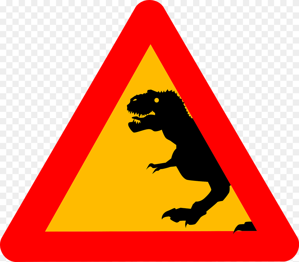 Tyrannosaurus Rex Sign Clipart, Symbol, Road Sign, Animal, Dinosaur Free Png Download
