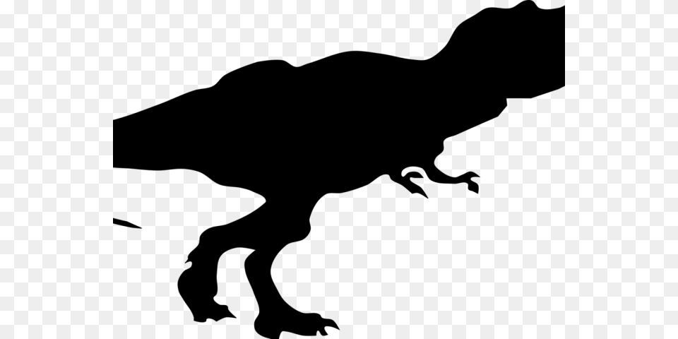 Tyrannosaurus Rex Silhouette, Gray Free Transparent Png