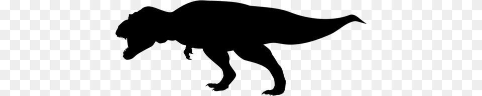 Tyrannosaurus Rex Silhouette, Gray Free Png Download
