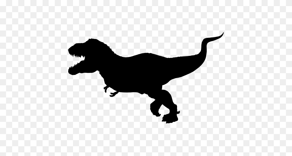 Tyrannosaurus Rex Silhouette Icon, Gray Free Png