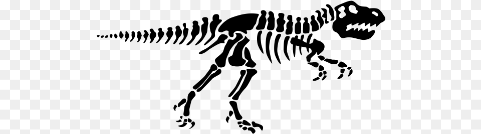 Tyrannosaurus Skeleton Rubber Stamp Dinosaur Bones Stencils, Gray Png