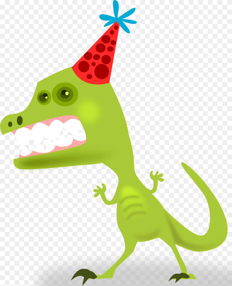 Tyrannosaurus Wearing A Party Hat Clipart, Animal, Reptile, Fish, Sea Life Png Image