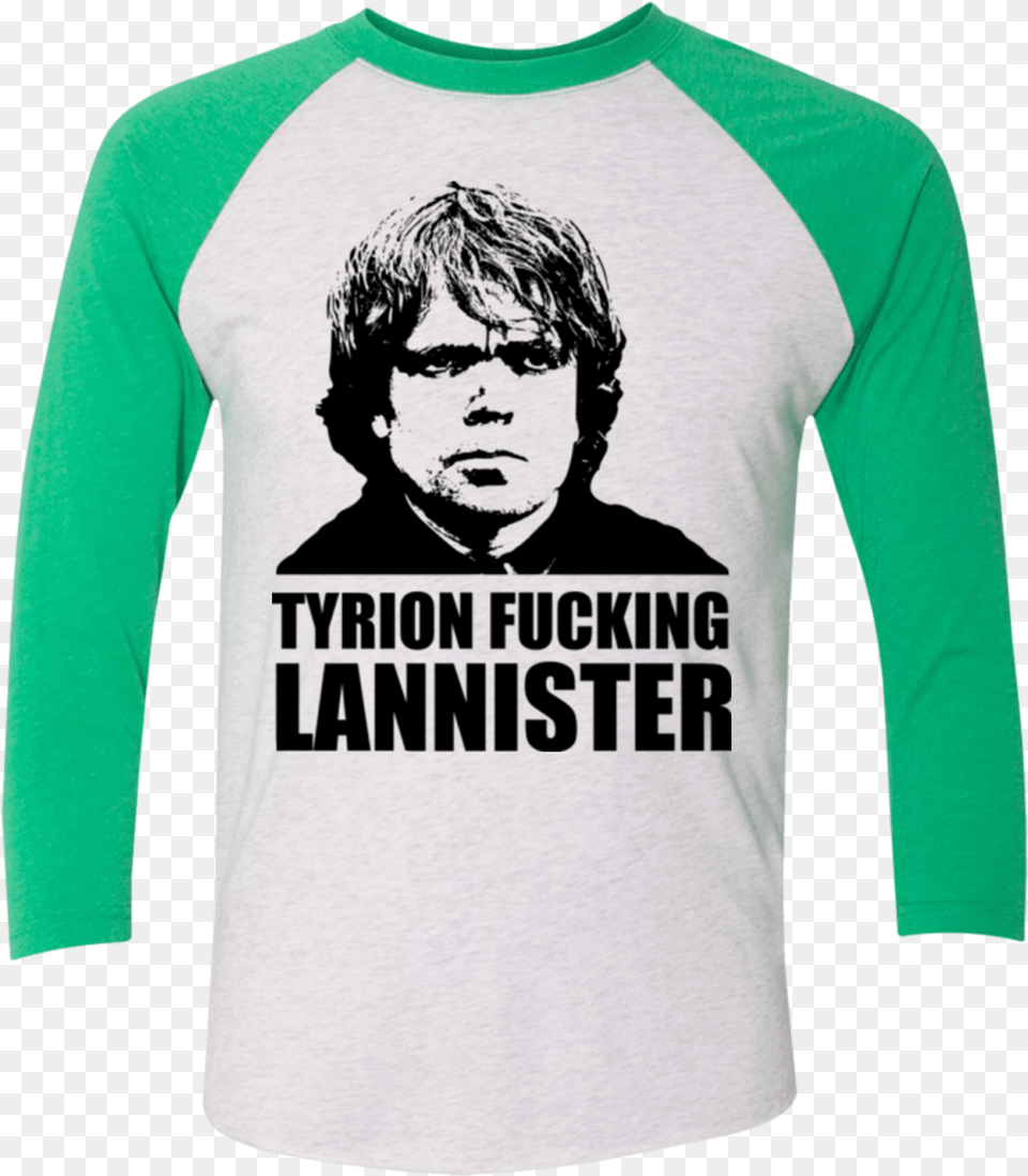 Tyrion Fucking Lannister Men S Triblend 34 Sleeve Tyrion Lannister T Shirt, T-shirt, Clothing, Long Sleeve, Person Free Png