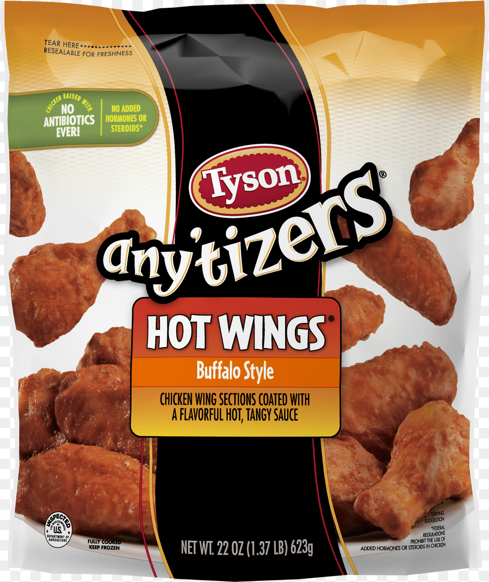 Tyson Anyquottizers Buffalo Style Bone In Chicken Wings Tyson Hot Wings, Food, Fried Chicken, Nuggets, Bread Free Transparent Png