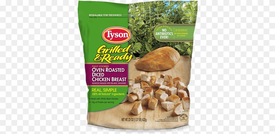 Tyson Grilled Amp Ready Frozen Chicken Tyson Cooked Chicken, Advertisement, Bread, Food, Poster Free Png