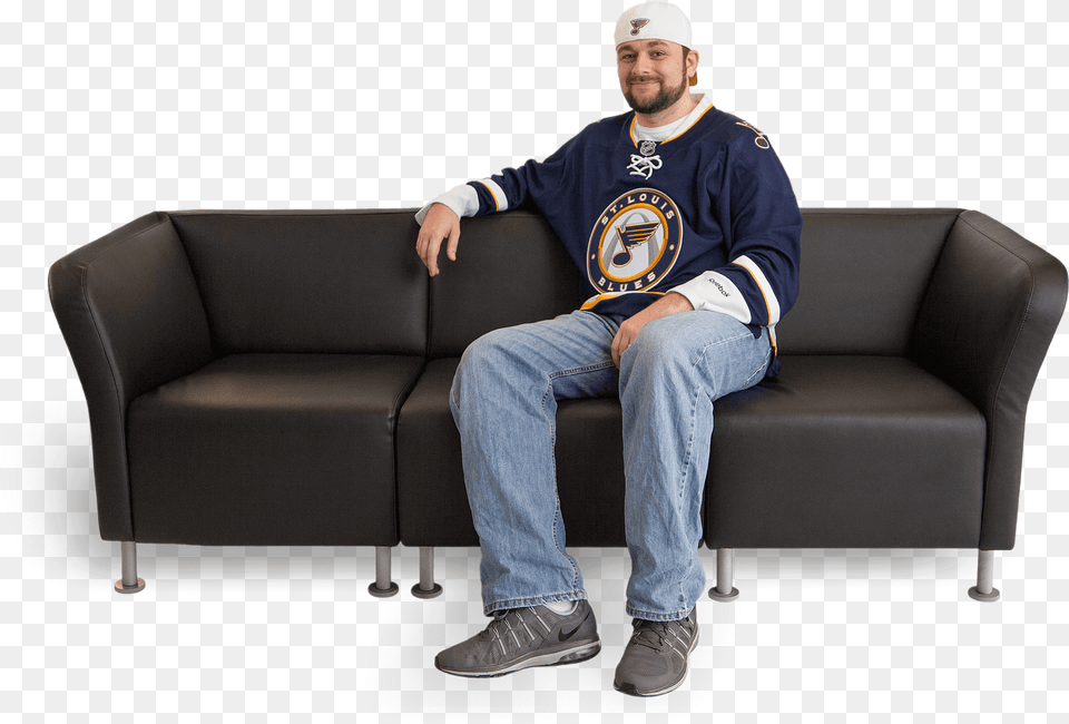 Tyson Spanel Studio Couch, Sitting, Person, Furniture, Man Free Png