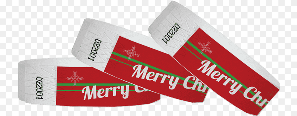 Tyvek Wristband Merry Christmas Paper, Sash, Text Free Png