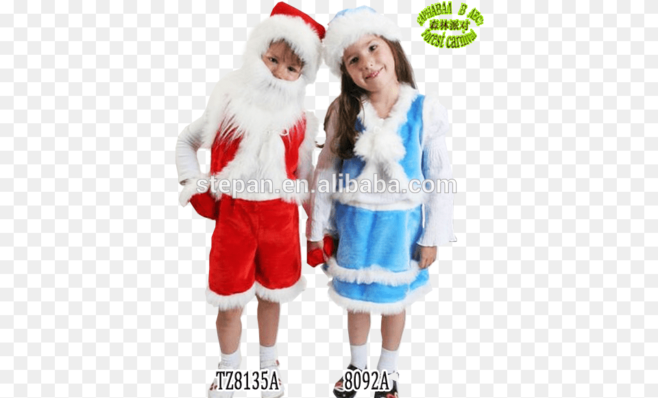 Tz Blue Santa Costume Dress For Girl Vestidos De Santa Claus Para Azul, Clothing, Person, Child, Female Free Png Download