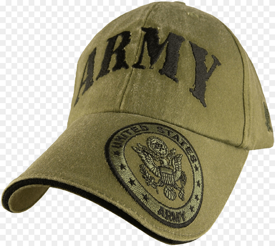 U S Army Cap Cotton Od Green Baseball Cap, Baseball Cap, Clothing, Hat Png