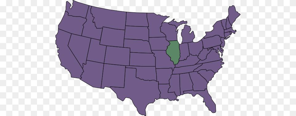 U S Map Highlighting Illinois Clip Arts For Web, Chart, Plot, Atlas, Diagram Free Png Download