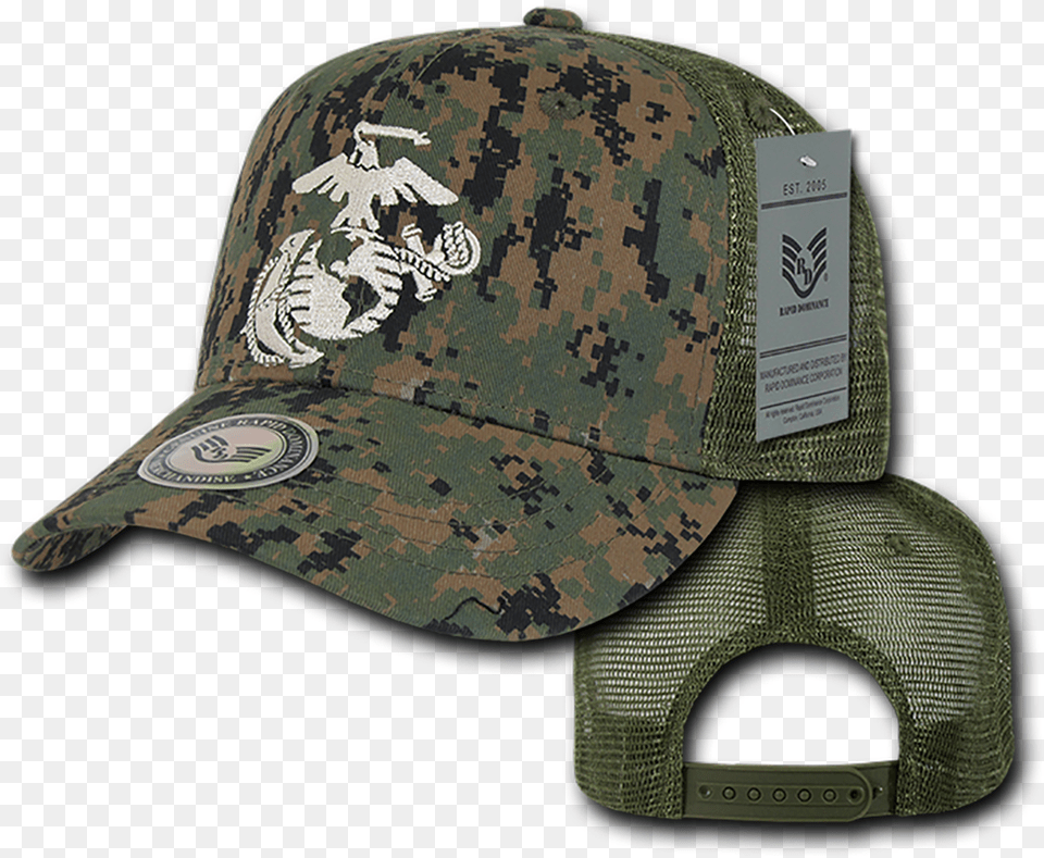 U S Marine Corps Cap Back To Basics Trucker Cap, Baseball Cap, Clothing, Hat Png Image