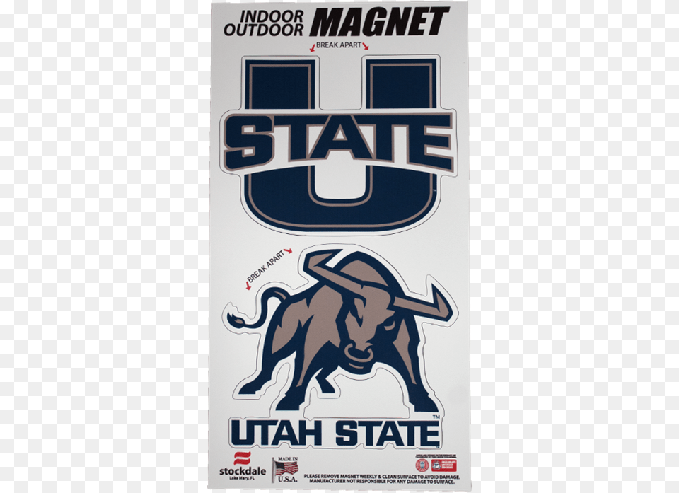 U State Aggie Bull Magnets Tri Color Utah State Aggie Bull, Advertisement, Poster, Animal, Bear Free Png