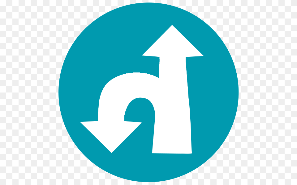 U Turn Left Straight Ahead, Symbol, Number, Text, Sign Png Image