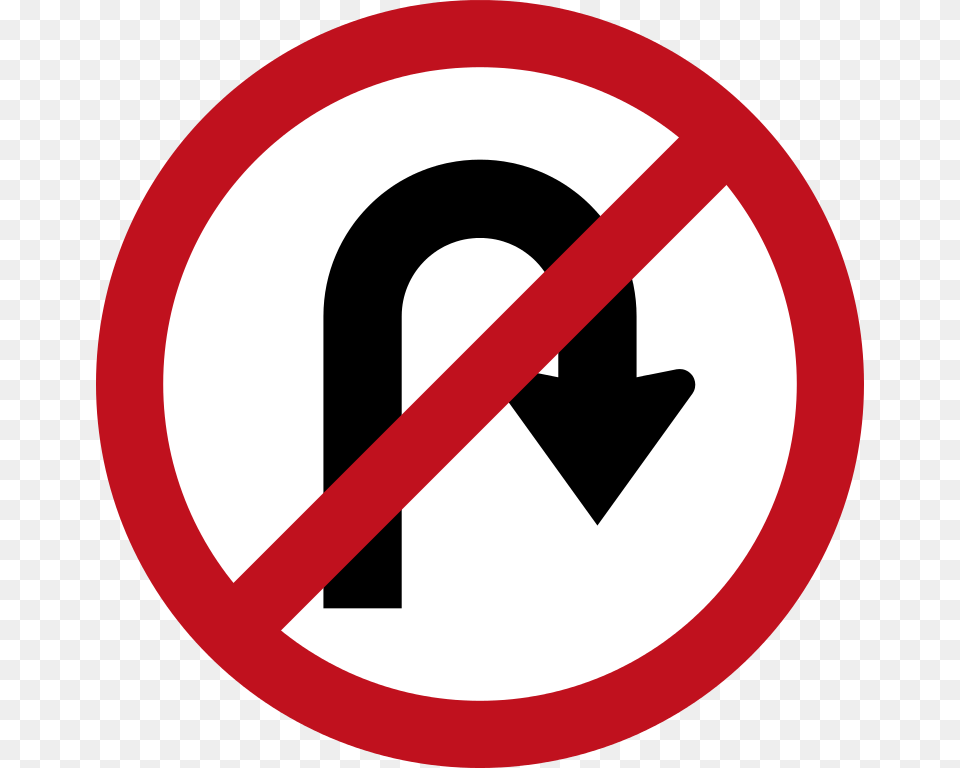 U Turn Sign No U Turn Sign Australia, Symbol, Road Sign, Disk Free Png Download