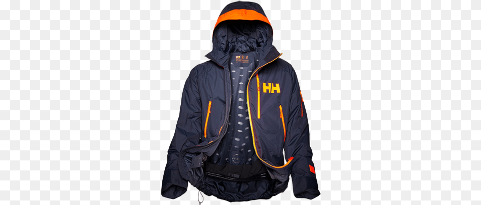 U2013 Helly Hansen Helly Hansen Black And Orange Jacket, Clothing, Coat, Hoodie, Knitwear Free Png