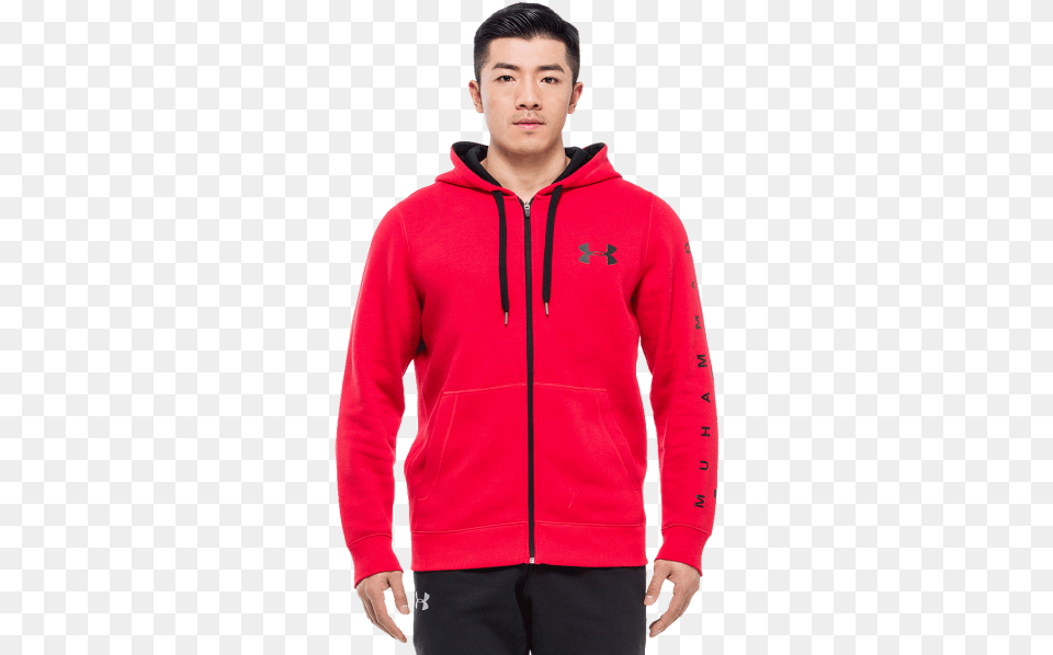 Ua X Muhammad Ali Rival Fleece Hoodie Champion Cotton Max Crew Red, Clothing, Hood, Knitwear, Sweater Free Transparent Png